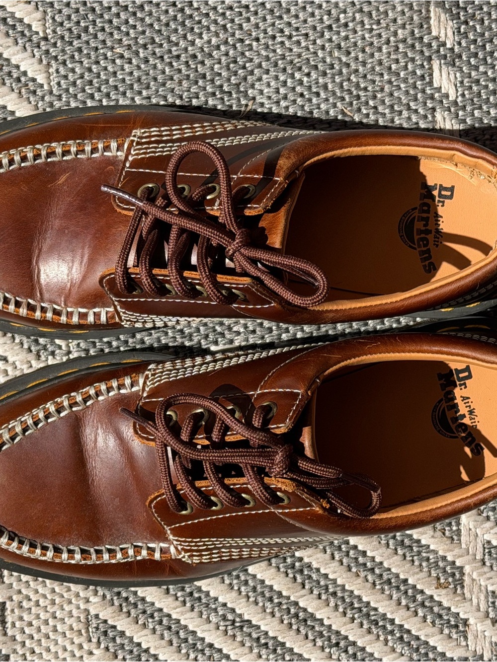 Dr. Martens Brown Leather Moc Toe Lace-Up Oxfords